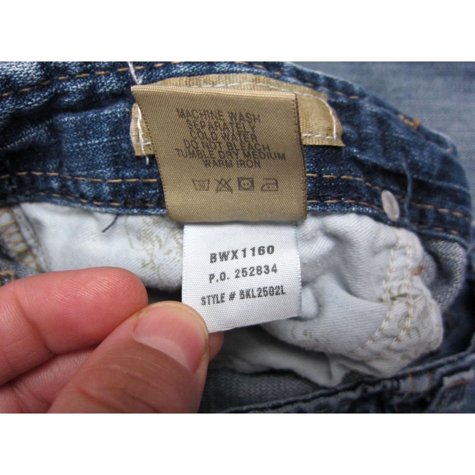 Vintage Buckle BKE Jeans Mens 30 x 33.5 Blue Denim Stretch Straight Leg Medium Wash 90s Retro Size US 30 / EU 46 - 7 Thumbnail