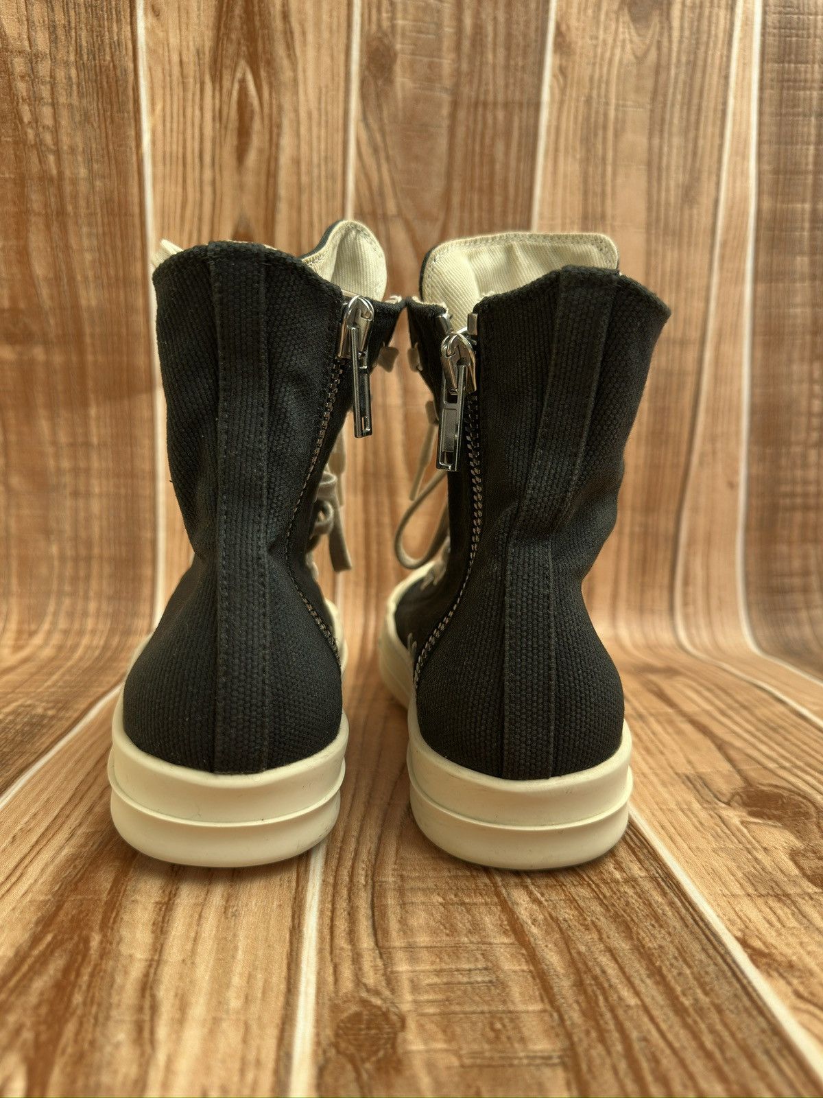 Rick Owens Rick Owens DRKSHDW Canvas Ramones High Tops Size US 6 / IT 36 - 12 Thumbnail