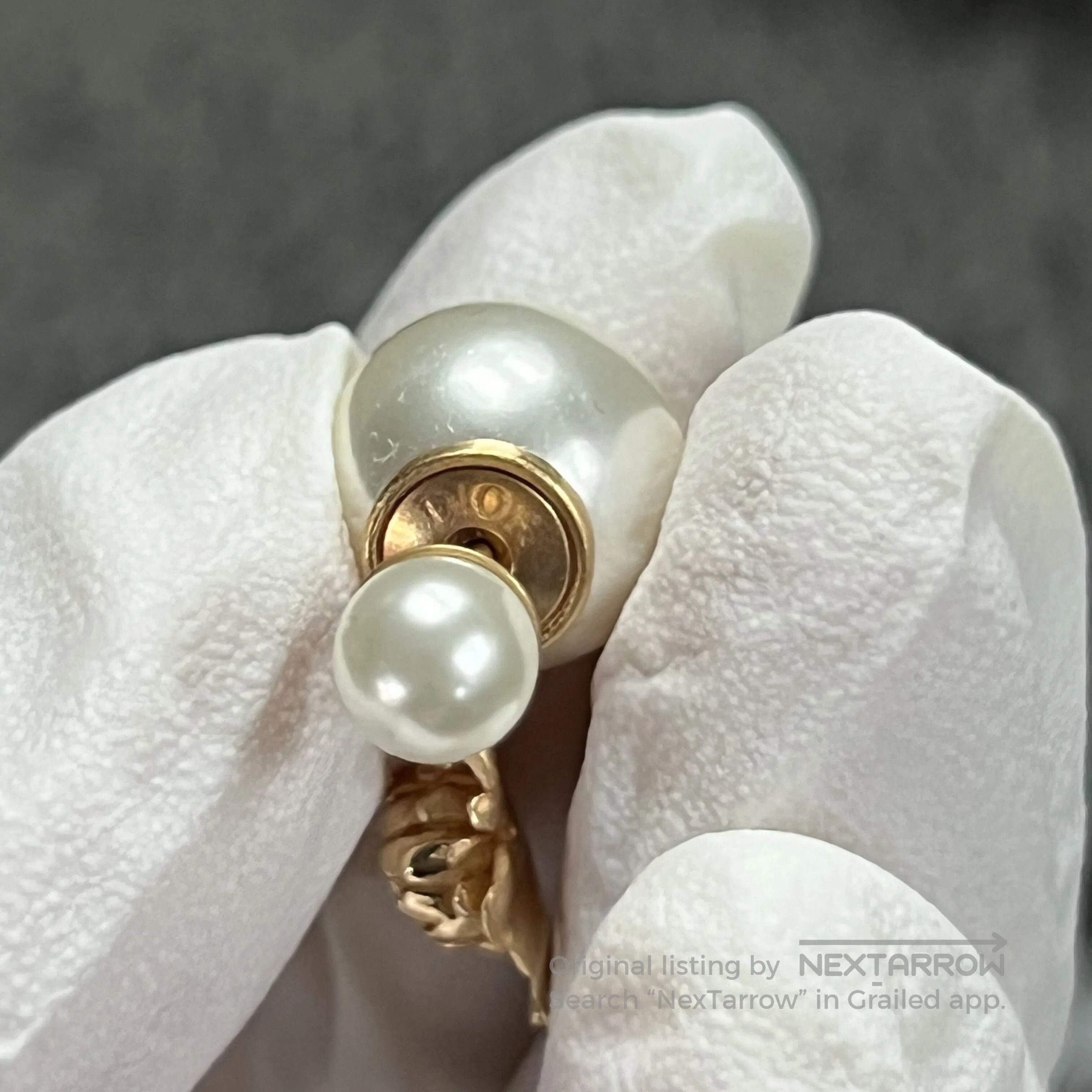 Dior Dior Early spring golden brand logo: Jihua metal resin ear Size ONE SIZE - 4 Thumbnail