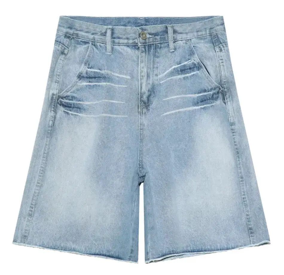 Japanese Brand Streetwear Designer Gradient Washed Denim Shorts Y2k Size US 30 / EU 46 - 5 Thumbnail