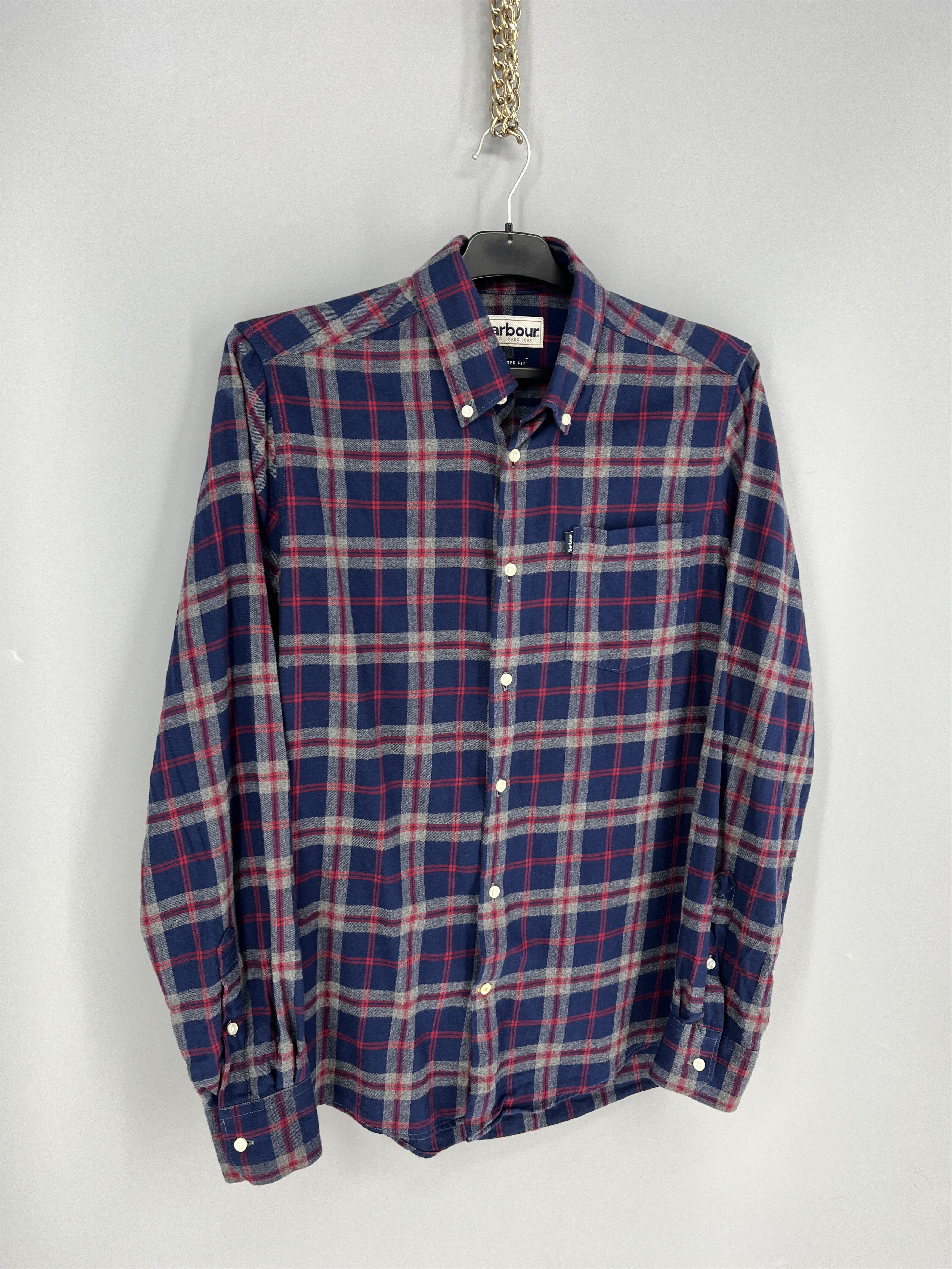 Barbour Vintage Y2K Barbour Tailored Flannel Shirt Size US M / EU 48-50 / 2 - 2 Thumbnail