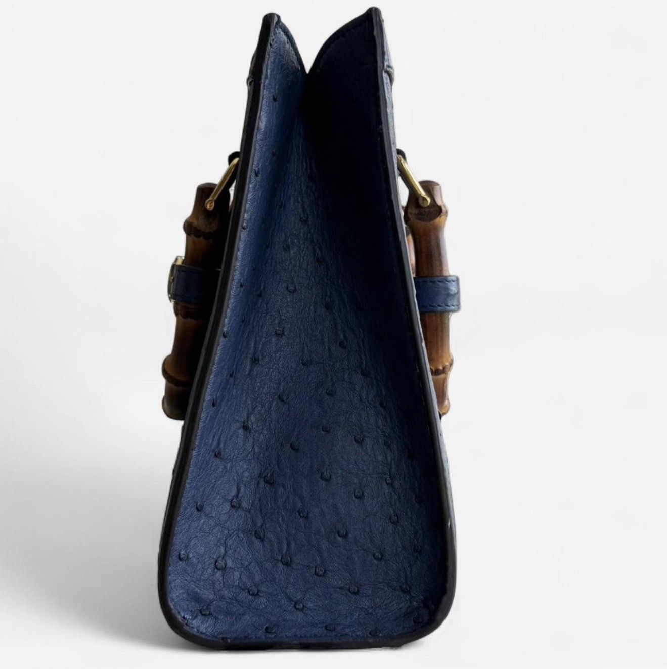 Gucci Ultra-rare limited-edition Gucci Diana Ostrich/ Bamboo tote Size ONE SIZE - 3 Thumbnail