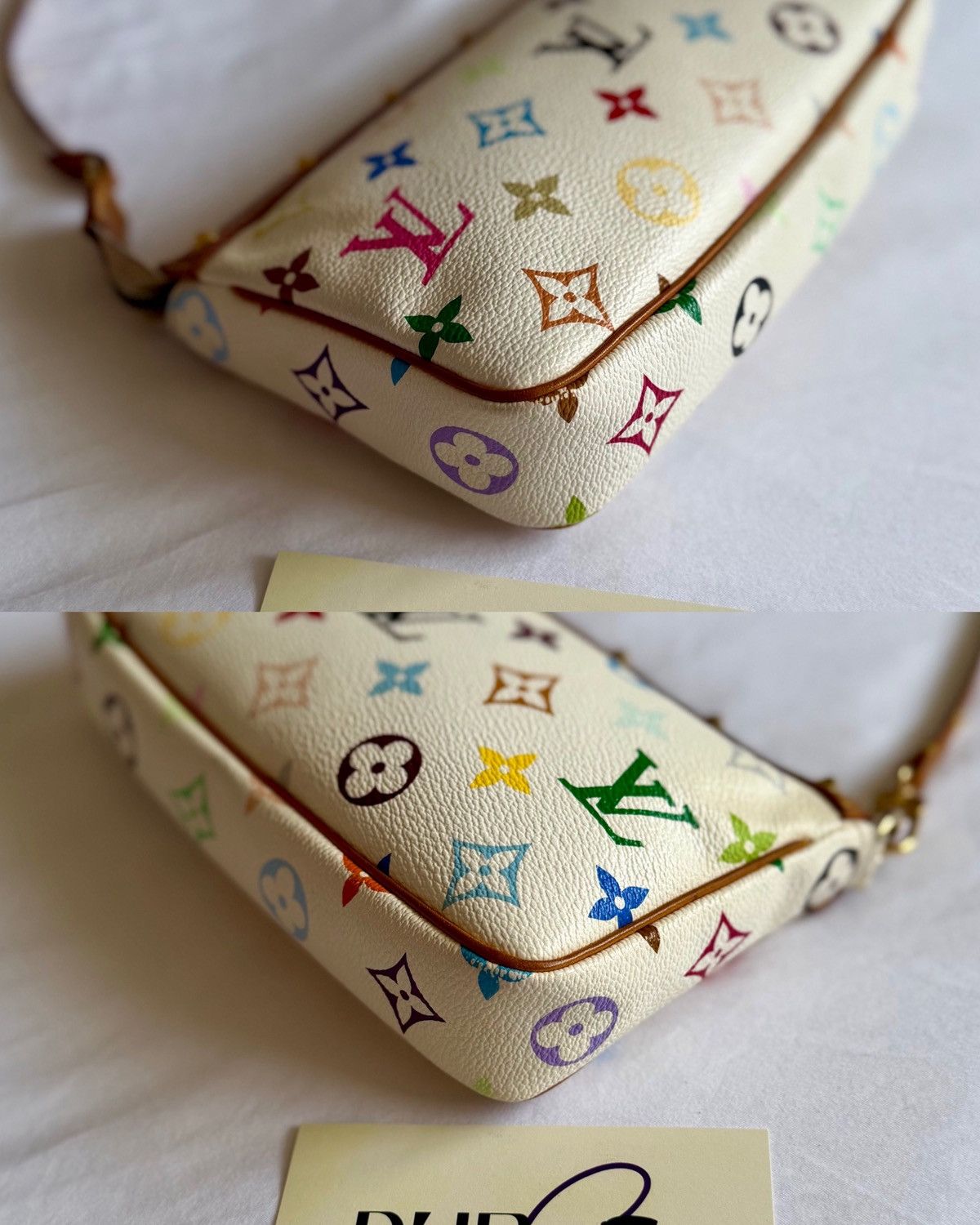 Louis Vuitton × Takashi Murakami Louis Vuitton Takashi Murakami White Multicolor Pochette Bag Size ONE SIZE - 10 Thumbnail