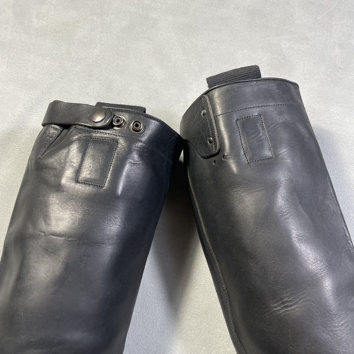 Rick Owens RICK OWENS BLACK LEATHER KNEE-HIGH BOOTS Size US 8 / IT 38 - 10 Thumbnail