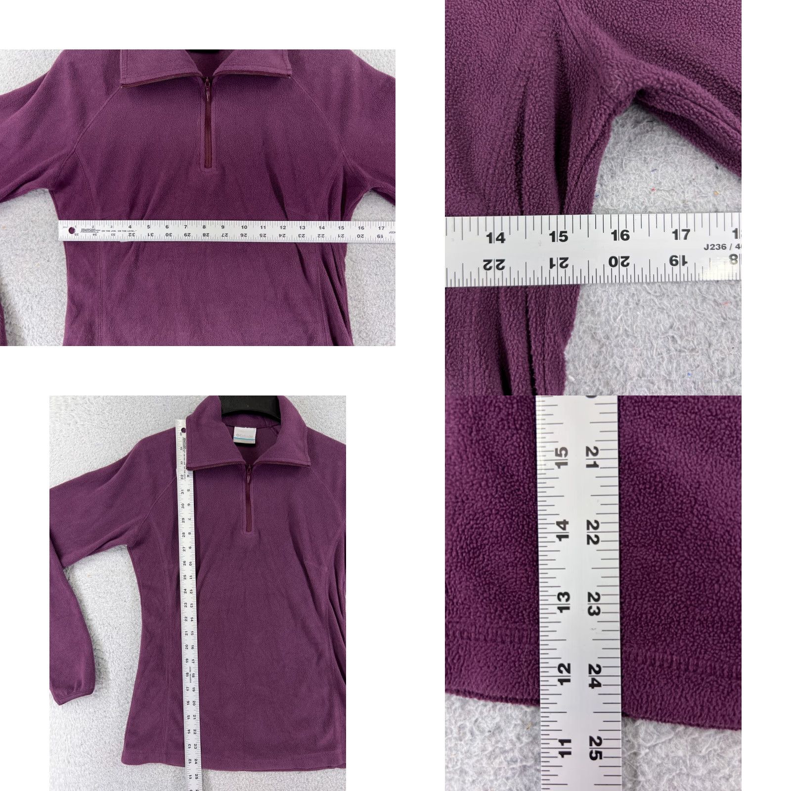 Vintage Columbia Women Sweater Mock Neck Full Zip Fleece Polyester Purple Size S / US 4 / IT 40 - 8 Thumbnail