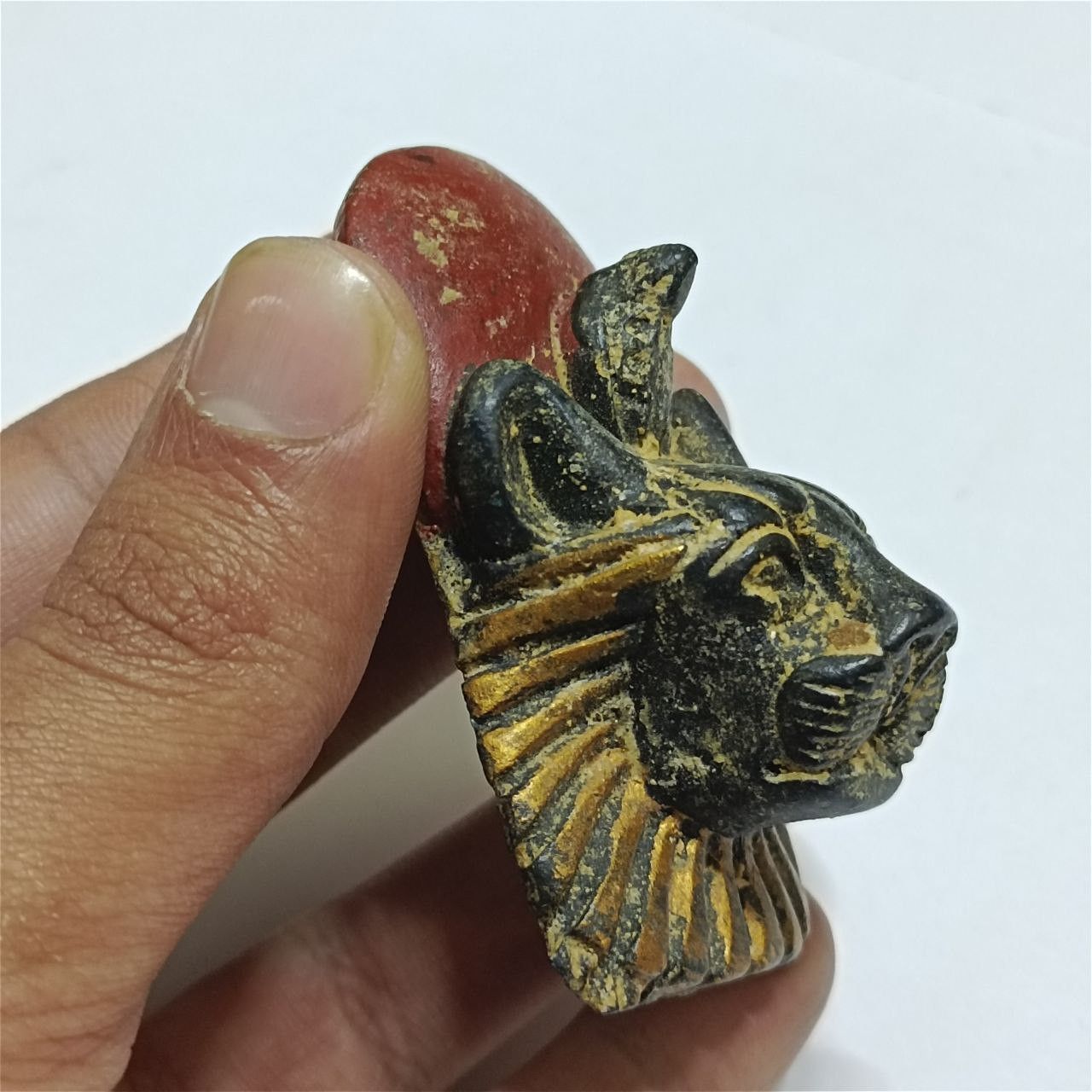 Other Ancient Egyptian Bastet head pendant, cat dess carving Size ONE SIZE - 4 Thumbnail