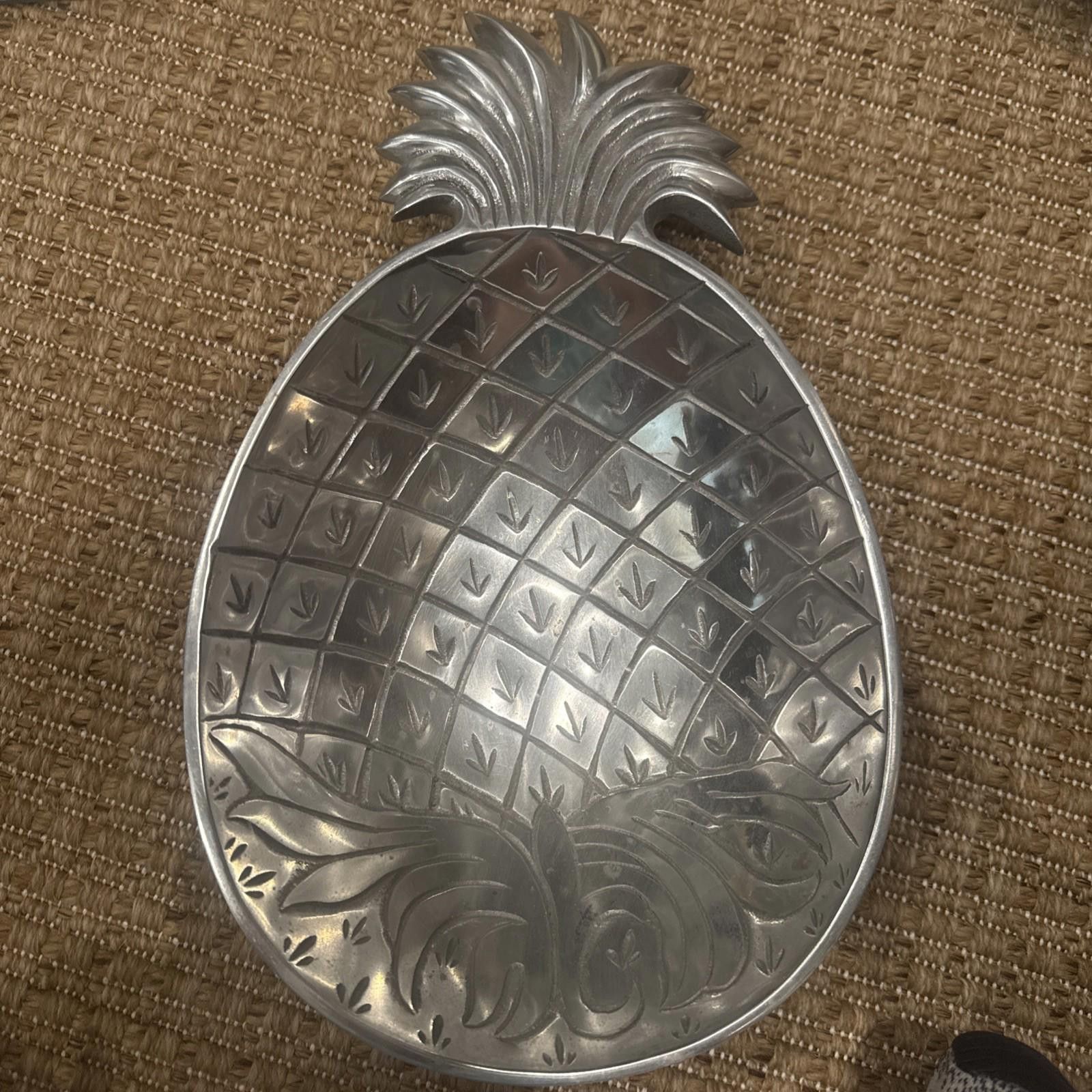 The Unbranded Brand Pewter Pineapple Bowl Made in India Approximately 13” x 8”. Size ONE SIZE - 1 Preview