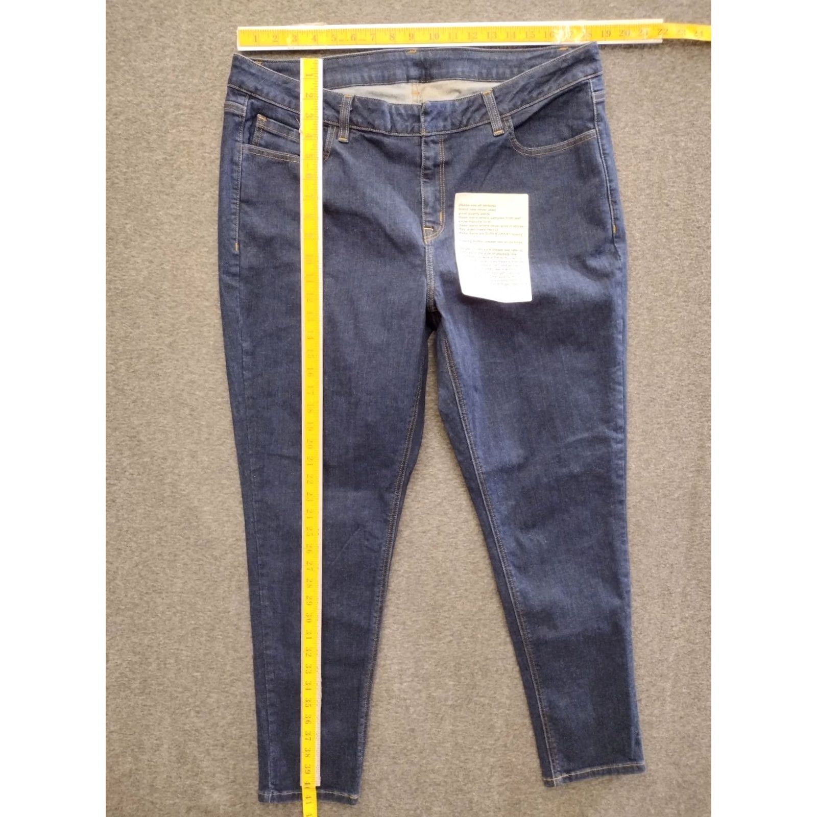 Vintage Unbranded Women's Dark Denim High Rise Tapered Jeans 18 Denim Jeans Slim 5-Pocket Blue 90s Adult Womens Jeans Size 40" / US 18 - 4 Thumbnail