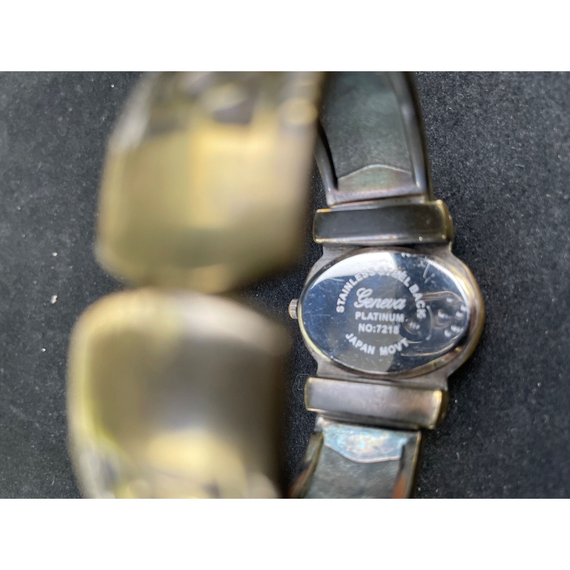 Geneva Geneva Platinum Women's Bangle/Cuff Watch bronze/ rhinestone Size ONE SIZE - 8 Thumbnail