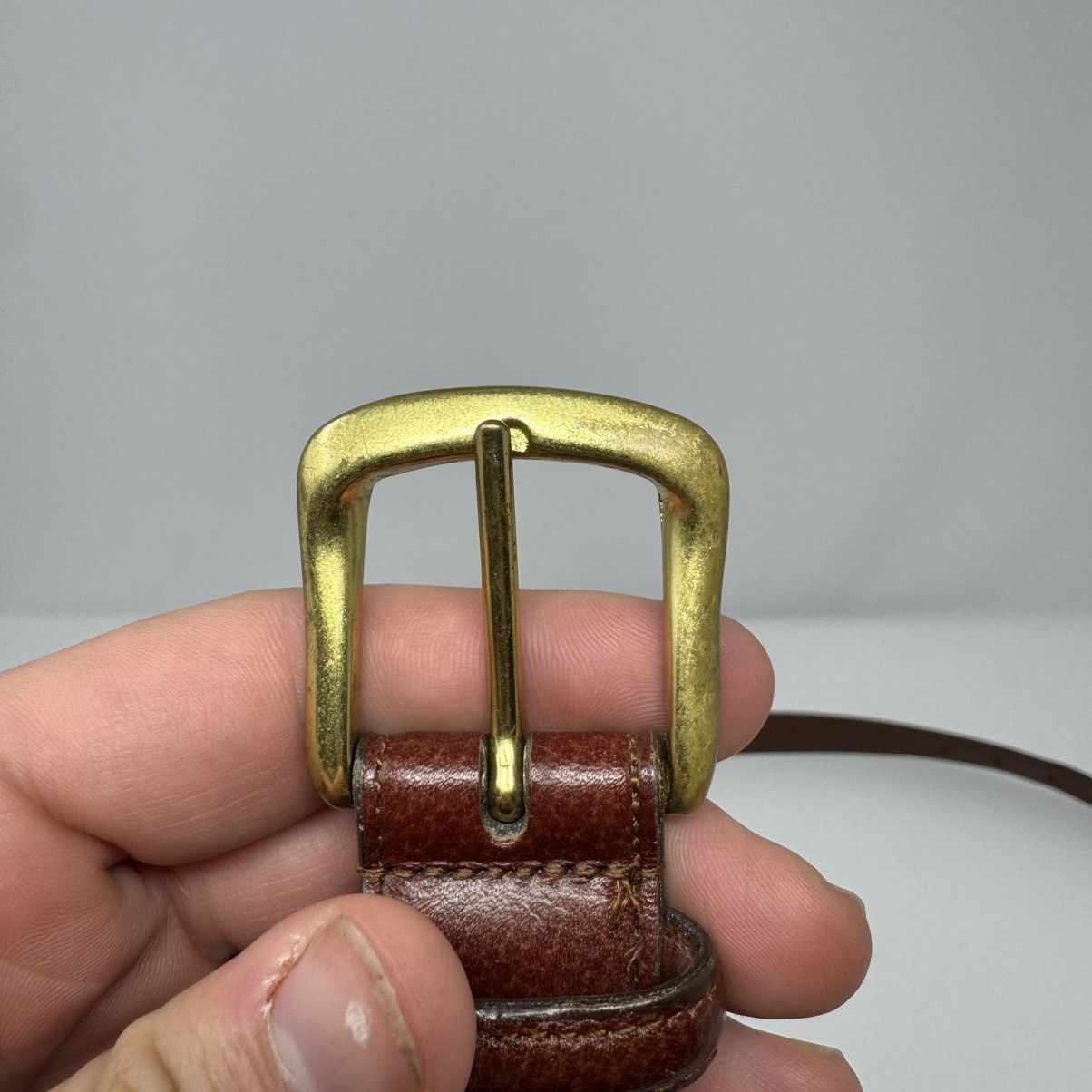 Coach Coach 5952 Sienna Brown Leather Brass Buckle Belt Men's 40 Size 40 - 2 Thumbnail