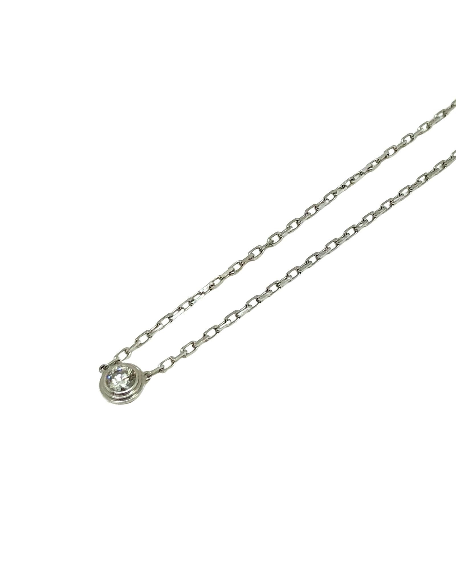 image of Cartier Damour 18K White Gold Diamond Necklace in Silver, Women's