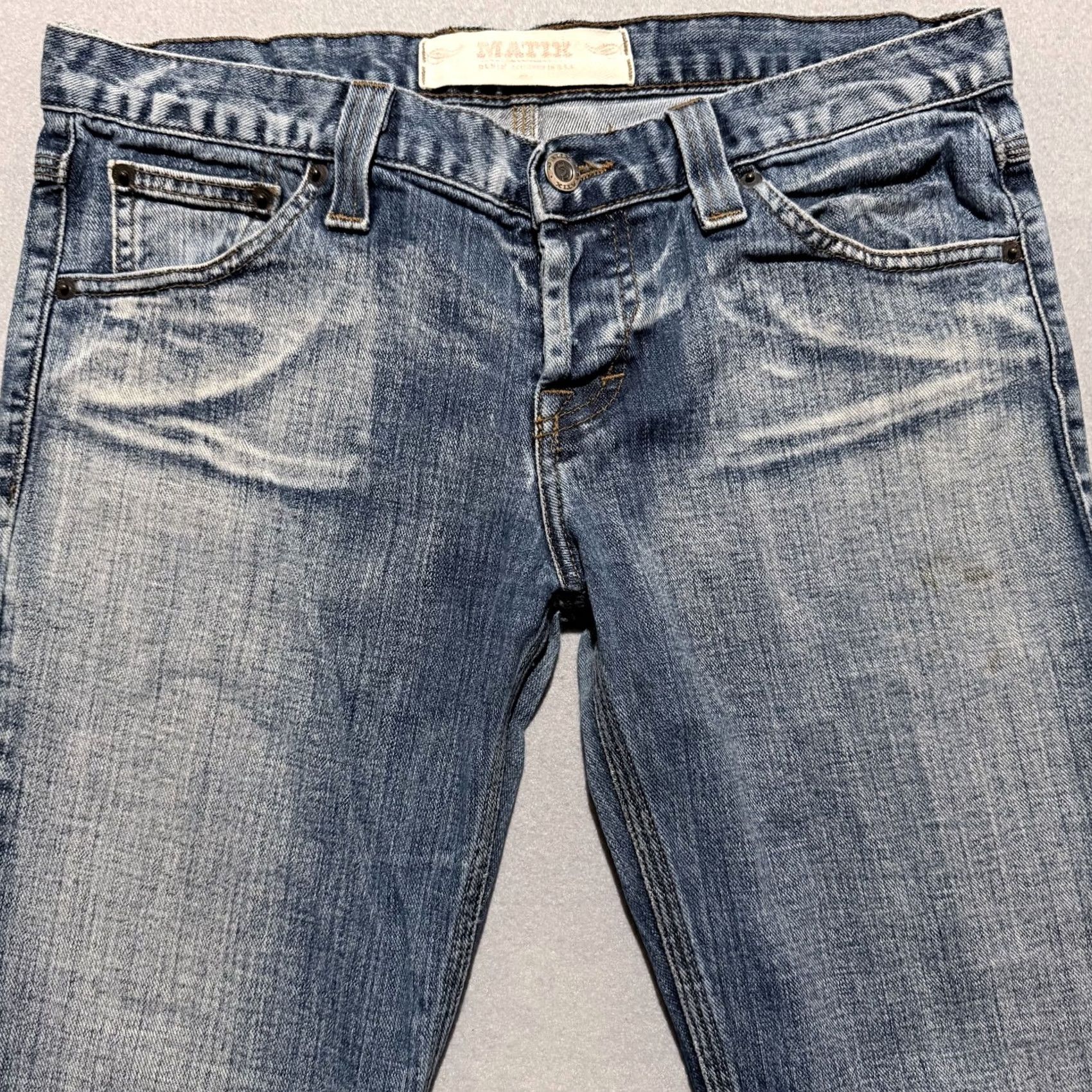 Denime Matix Jeans Women Blue Denim Low Rise Wide Leg Zip Fly - 9 Size 24" / US 00 / IT 34 - 3 Thumbnail