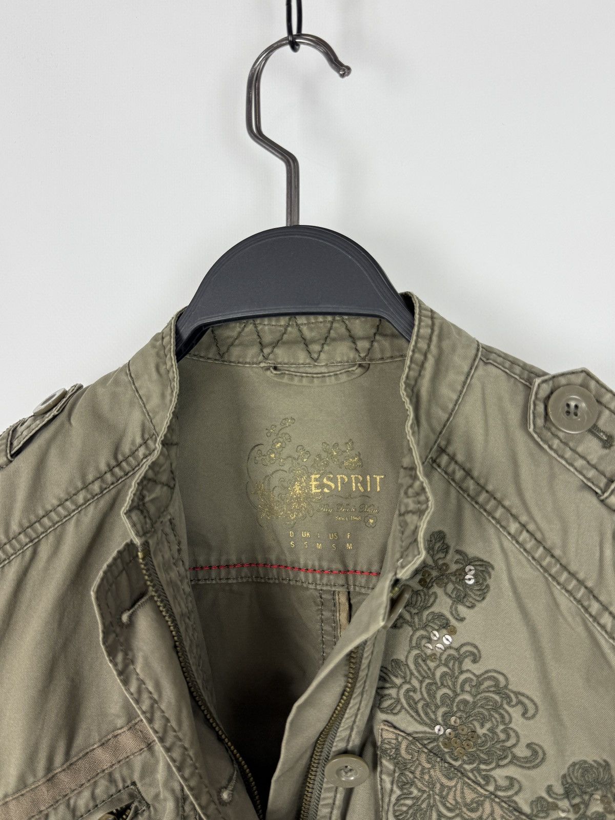 Esprit Y2K Vintage Esprit Fitted Olive Green Military Jacket S Size S / US 4 / IT 40 - 5 Thumbnail