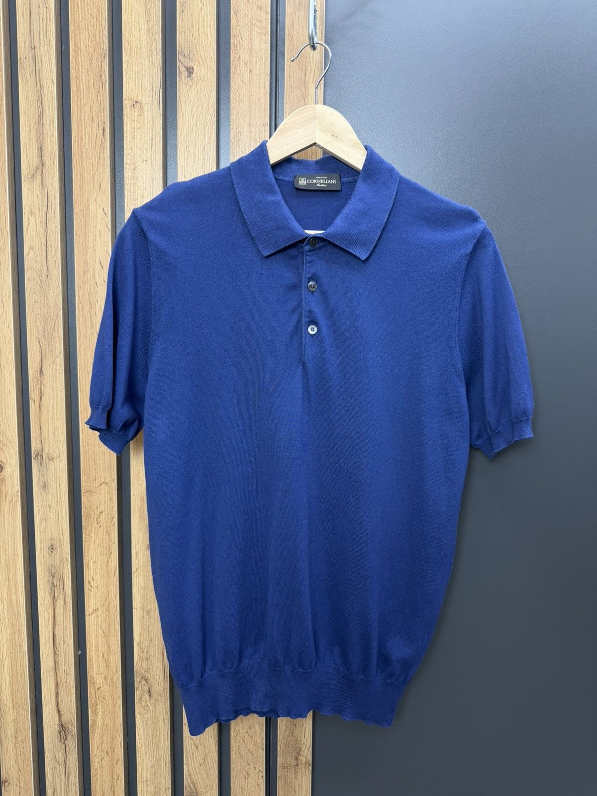 Corneliani Corneliani Knit Polo Shirt Blue Size 50 Size US M / EU 48-50 / 2 - 1 Thumbnail