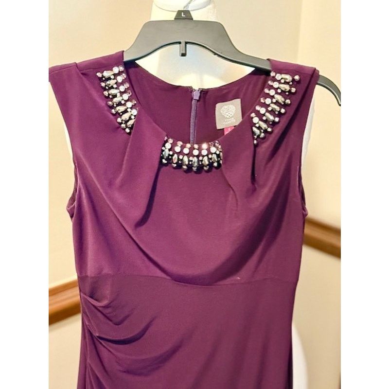 Vince Camuto Vince Camuto Plum Embellished Dress Cocktail Dress Size S / US 4 / IT 40 - 6 Thumbnail