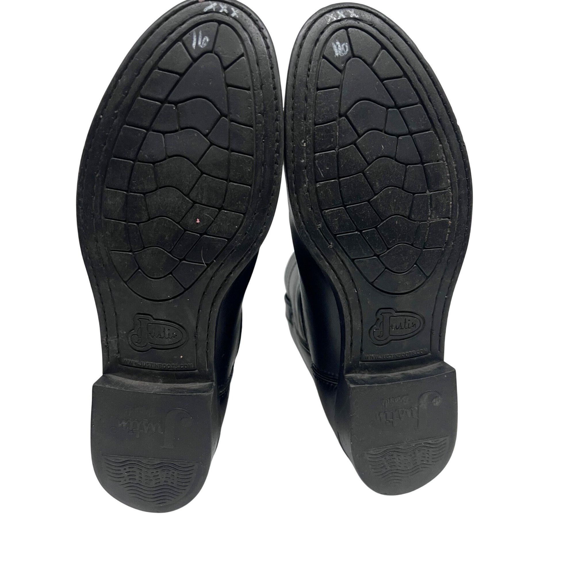 Justin Boots Justin Basics Mens Black Leather Western Cowboy Roper Boots Size US 10 / EU 43 - 9 Thumbnail