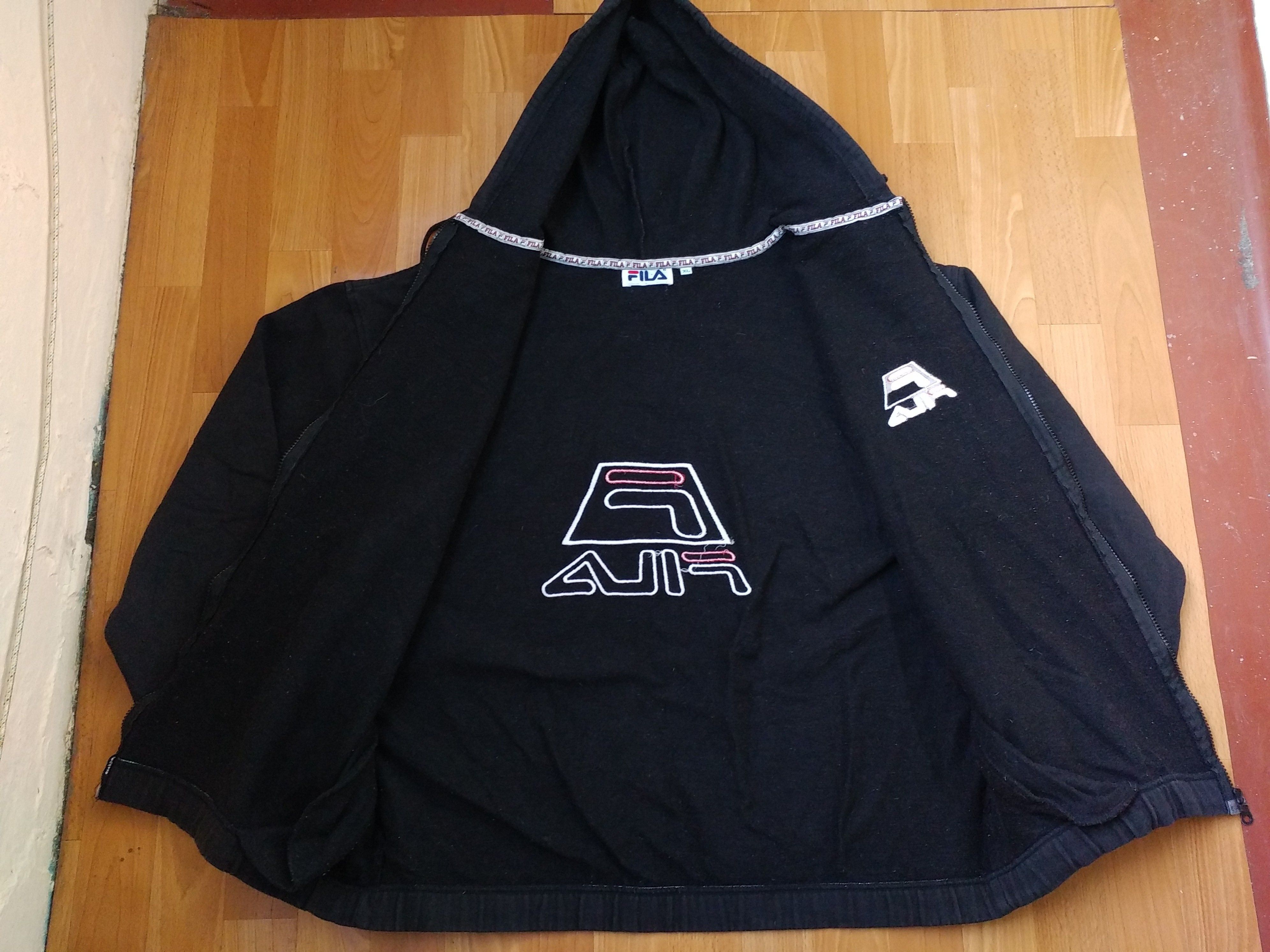 Fila × Vintage FILA hoodie, black vintage sweatshirt, 90s hip-hop 1990s XL Size US XL / EU 56 / 4 - 8 Thumbnail