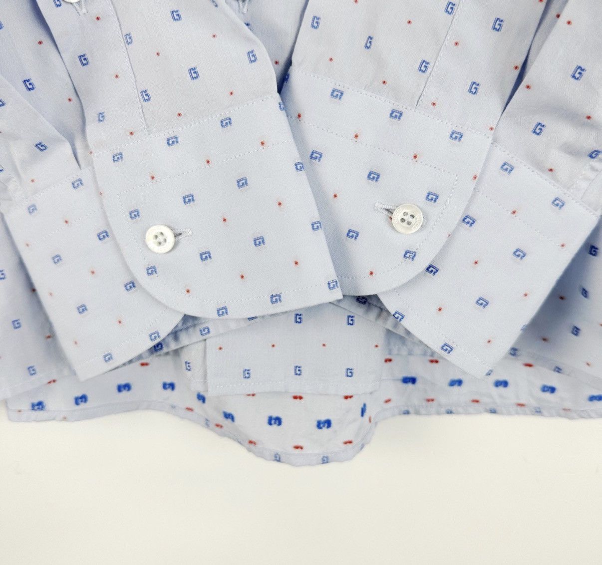 Gucci Gucci Light Blue Lapel Embroidered G Long Sleeve Shirt K12 Size US XS / EU 42 / 0 - 6 Thumbnail