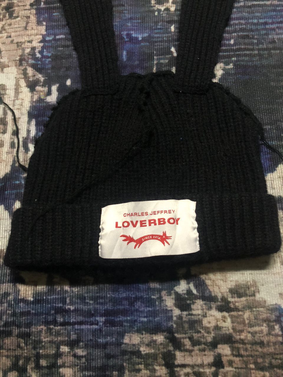 Charles Jeffrey LOVERBOY Charles Jeffrey Loverboy Chunky Rabbit Beanie Black Size ONE SIZE - 6 Thumbnail