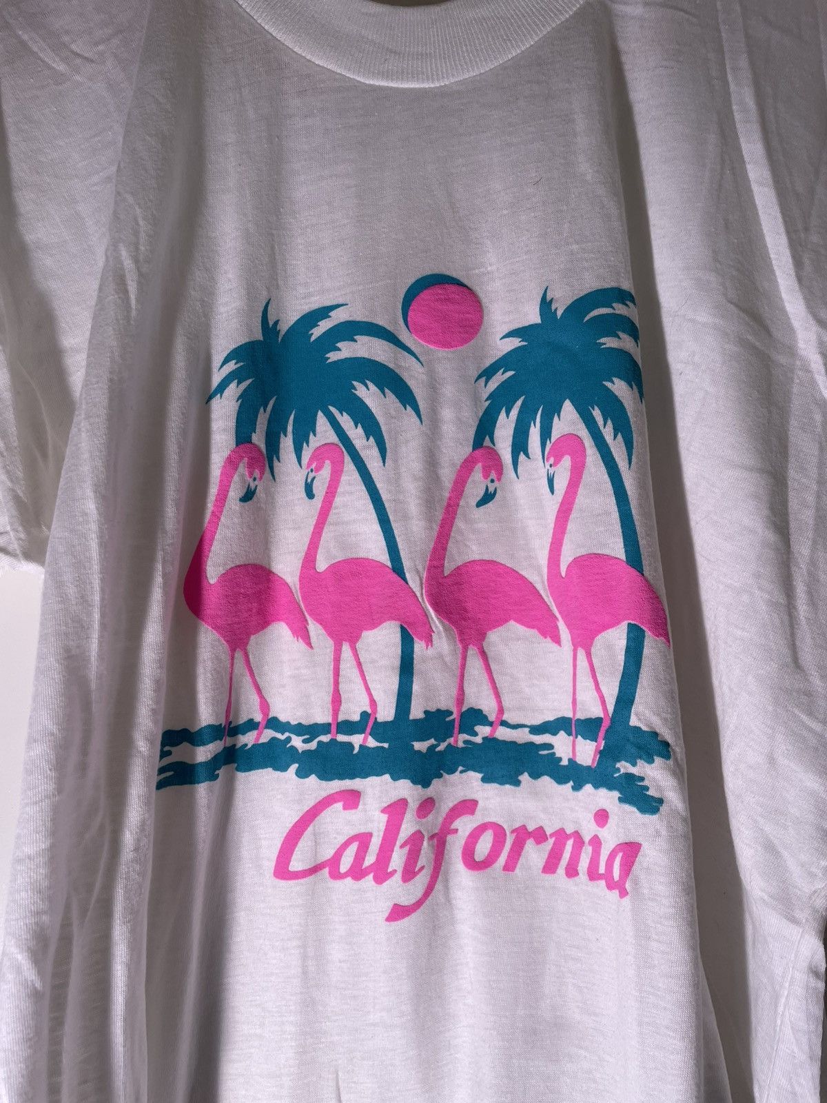 Vintage 80’s 90’s VTG Vintage California Flamingo Tree Retro T Shirt Size US L / EU 52-54 / 3 - 4 Thumbnail