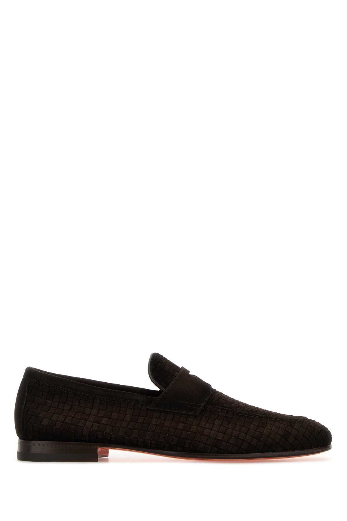Santoni Chocolate Suede Gwendal Loafers Size US 11 / EU 44 - 1 Thumbnail