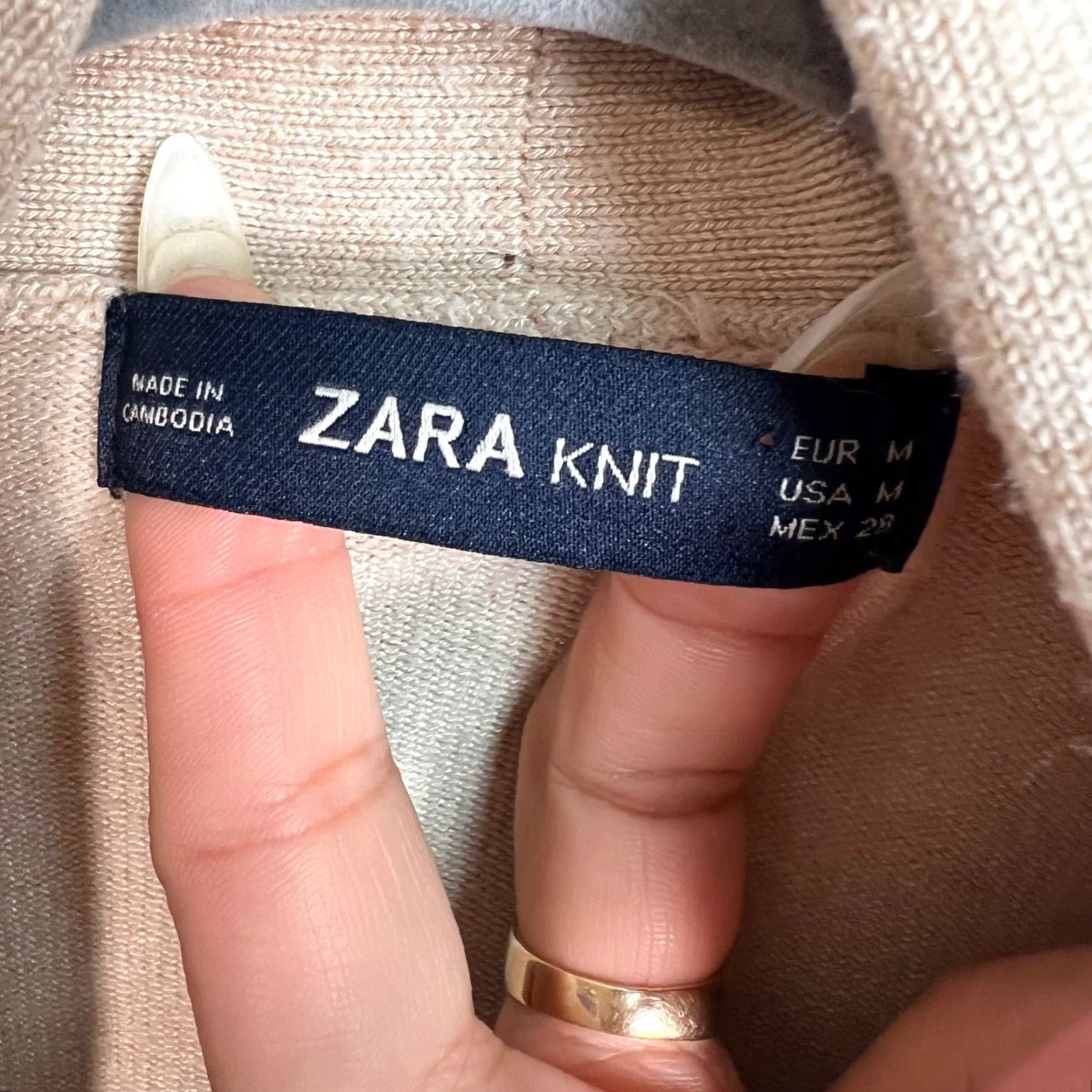 Zara Zara Cardigan Womens Knit Beige Open Front Tie Waist Size M Sweater Style Open Casual Season Spring Winter Fall B Size M / US 6-8 / IT 42-44 - 3 Thumbnail