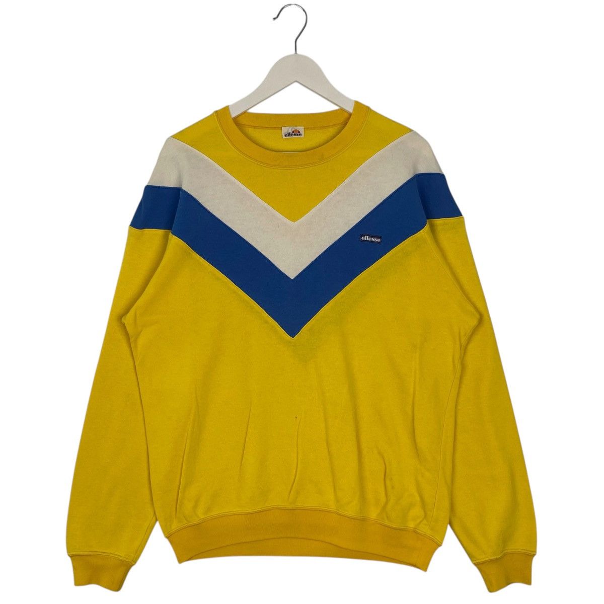 Vintage Vintage Ellesse Small Embroidered Sweatshirt Yellow Size M / US 6-8 / IT 42-44 - 1 Thumbnail