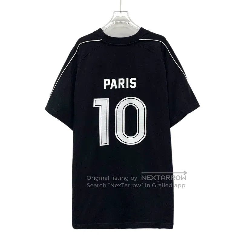 Balenciaga Balenciaga Black Logo Letter Printed Cotton Round Neck Sho Size US M / EU 48-50 / 2 - 2 Thumbnail