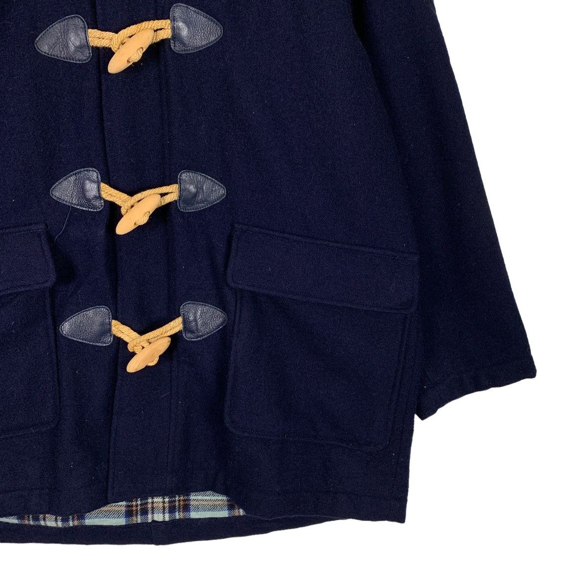 Japanese Brand POSH BOY Checked Lined Wool Hooded Duffle Coat #1123-C51 Size US L / EU 52-54 / 3 - 4 Thumbnail