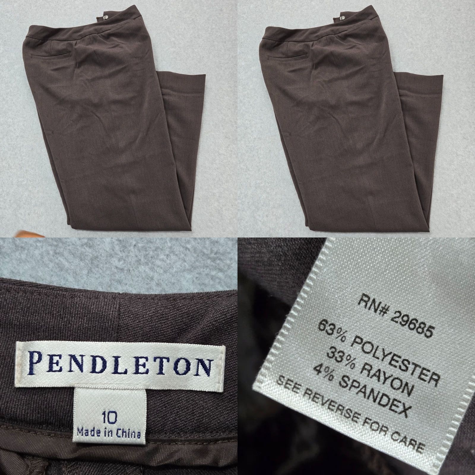 Pendleton Pendleton Pants Womens Size 10 Brown Straight Leg Casual Preppy Winter Fall Spring Dress Pants Mens Size 32" / US 10 / IT 46 - 8 Thumbnail