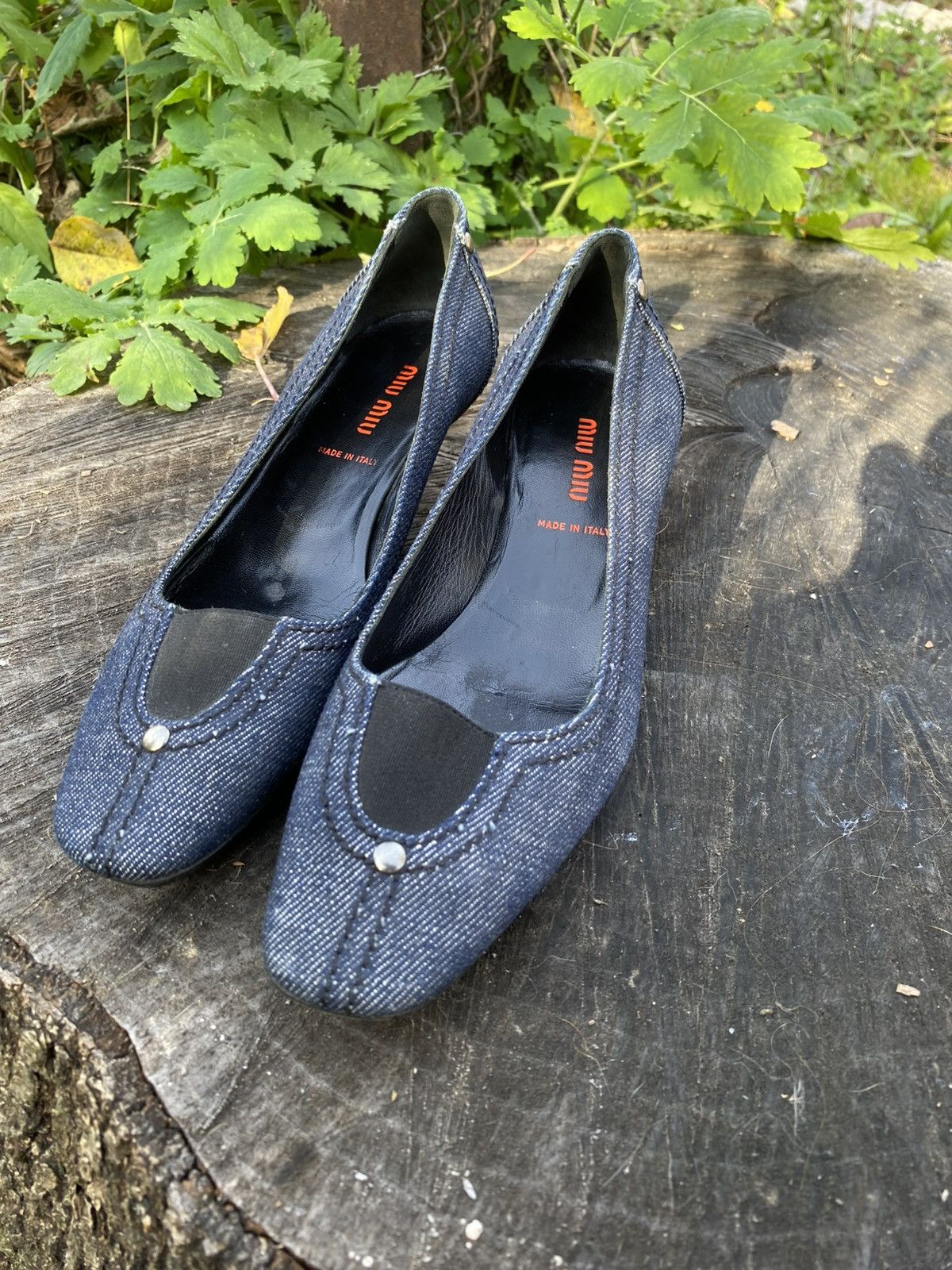 Miu Miu Vintage Miu Miu Denim Low Heel Shoe Size US 5 / IT 35 - 1 Thumbnail