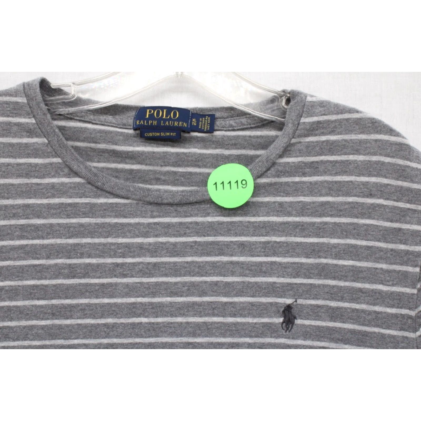 Polo Ralph Lauren Polo Ralph Lauren T Shirt Men's XL Gray Stripe Custom Slim Fit Pony Logo Soft Size US XL / EU 56 / 4 - 7 Thumbnail