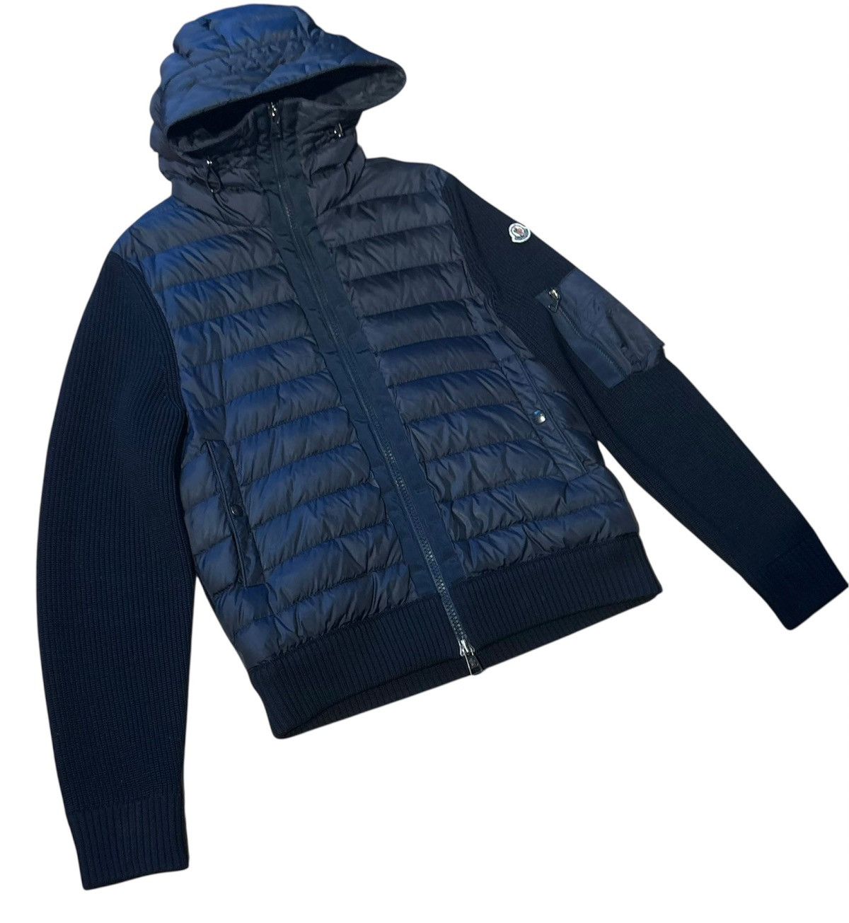 Moncler Moncler Wool Padded Cardigan Navy Size US M / EU 48-50 / 2 - 4 Thumbnail