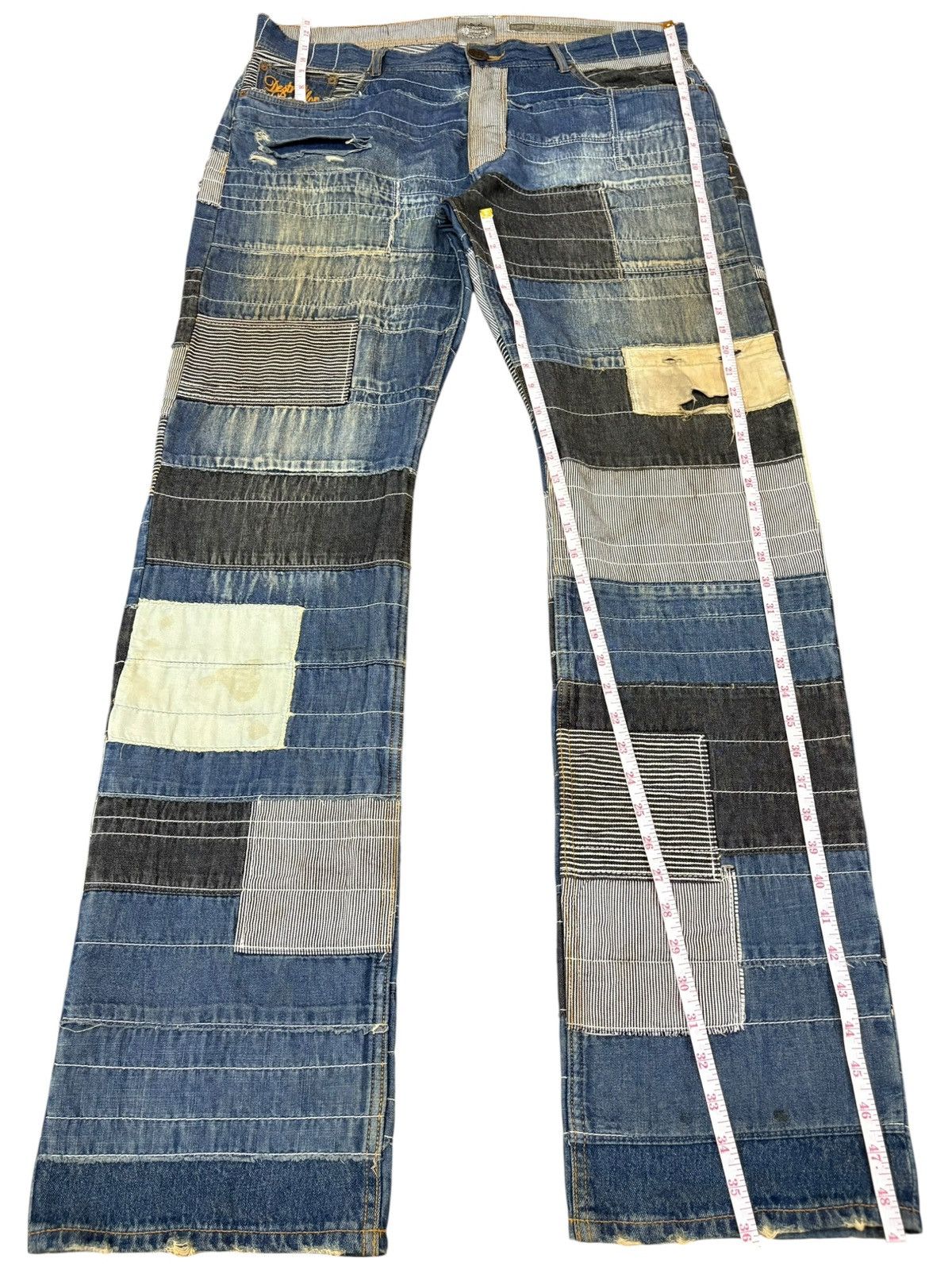 Japanese Brand Vintage Japanese Brand Patched Hagi Loose Baggy Jeans Size US 40 / EU 56 - 14 Thumbnail
