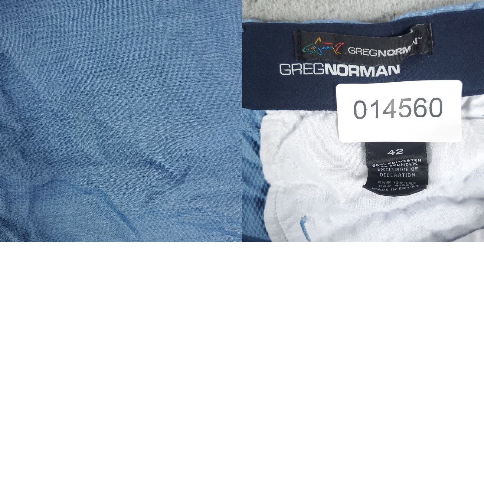 Vintage Greg Norman Blue Chinos Shorts Flat Front Pockets Belt Loops Regular 42 Mens Size 42 Blue Polyester Spandex Logo Vintage No Size US 42 / EU 58 - 8 Thumbnail