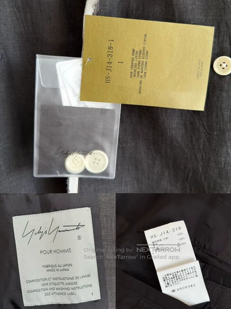 Yohji Yamamoto Yohji Yamamoto Shoulder Patch White Edge Linen Coat Size US S / EU 44-46 / 1 - 8 Thumbnail