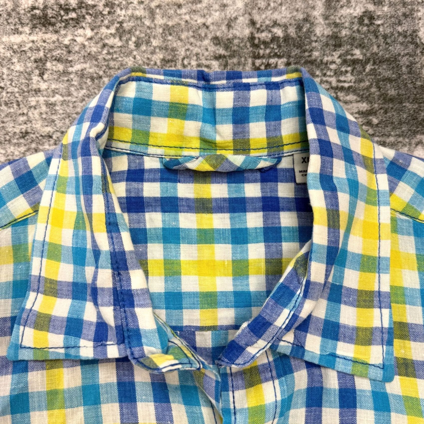 Boden Boden Shirt Mens XL Blue Yellow Check Linen Button Up Preppy Coastal Beach Derby Shirt Size US XL / EU 56 / 4 - 5 Thumbnail