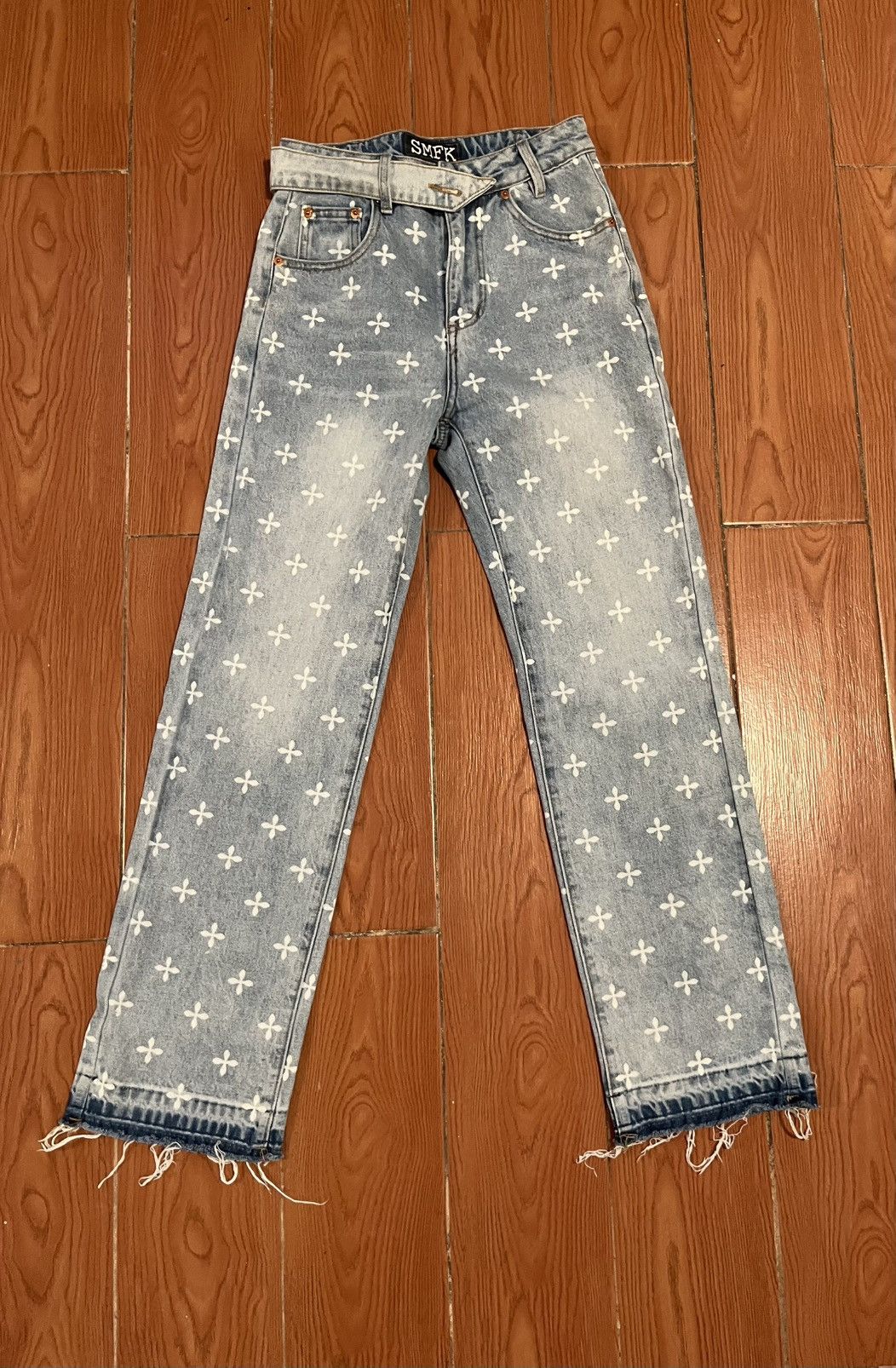 SMFK SMFK monogram LV style jeans Size 27" / US 4 / IT 40 - 1 Thumbnail