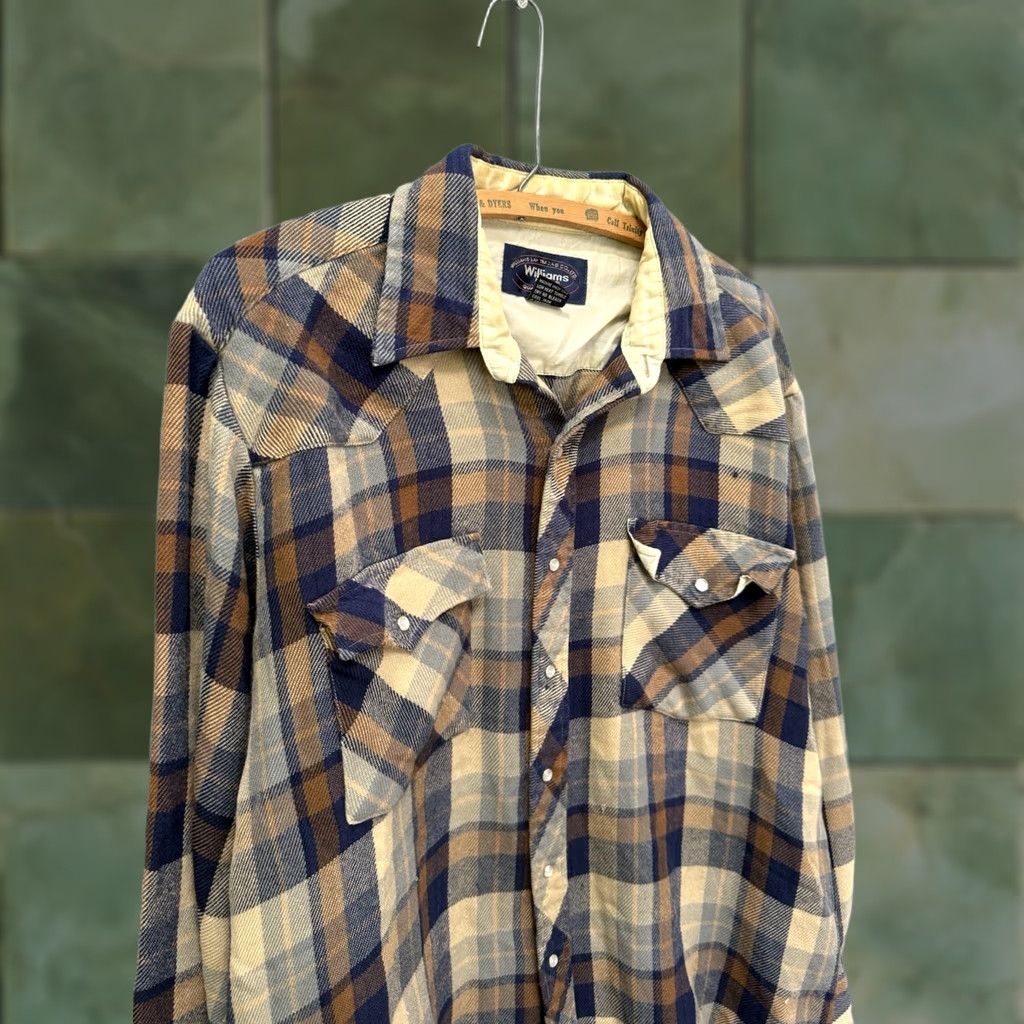 Vintage VINTAGE Williams Bay Plaid Button-Up Flannel Shirt XL Men Brown 80s Size US XL / EU 56 / 4 - 1 Thumbnail