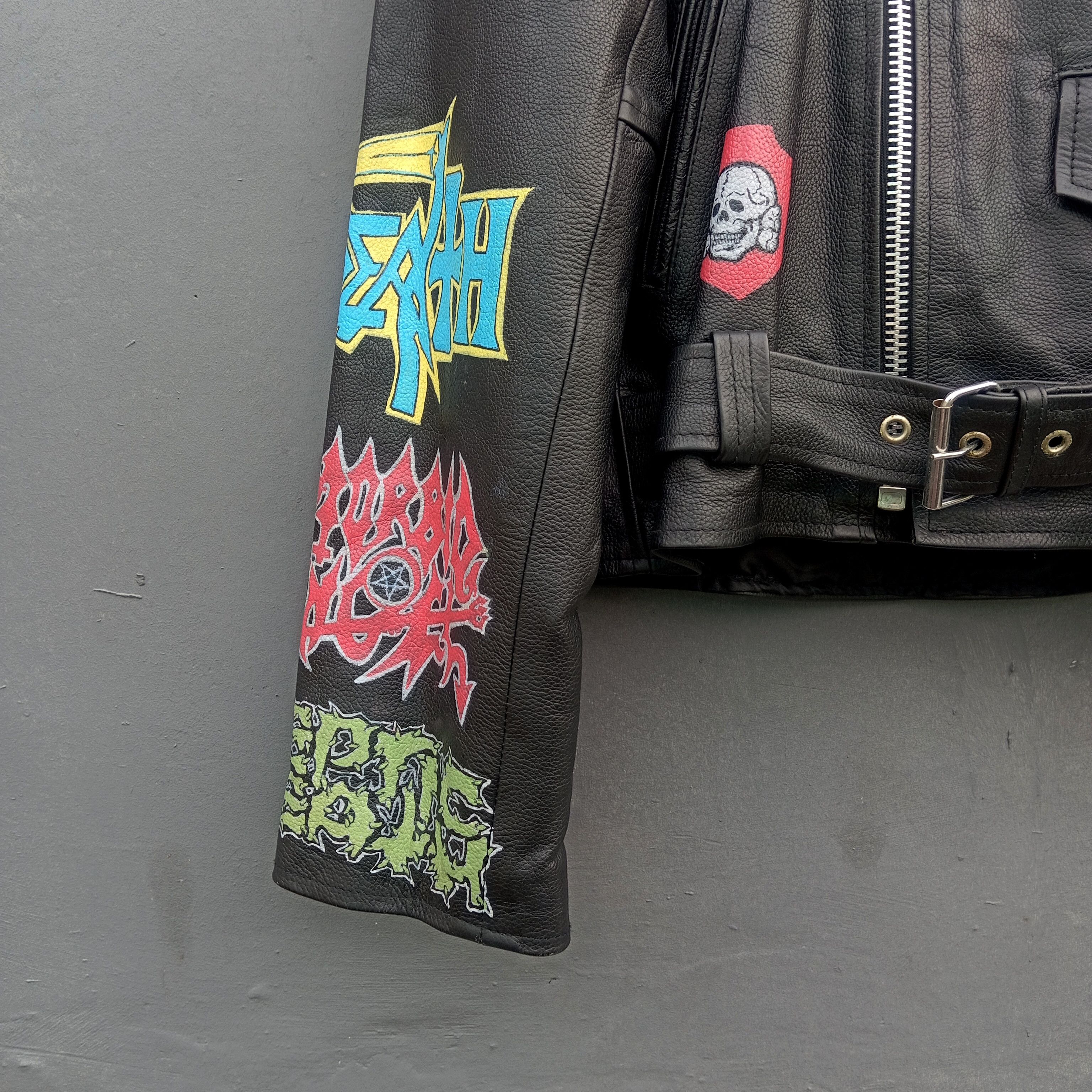 Other 1 of 1 vintage slayer motorcycle hand painted leather jacket Size US XL / EU 56 / 4 - 4 Thumbnail