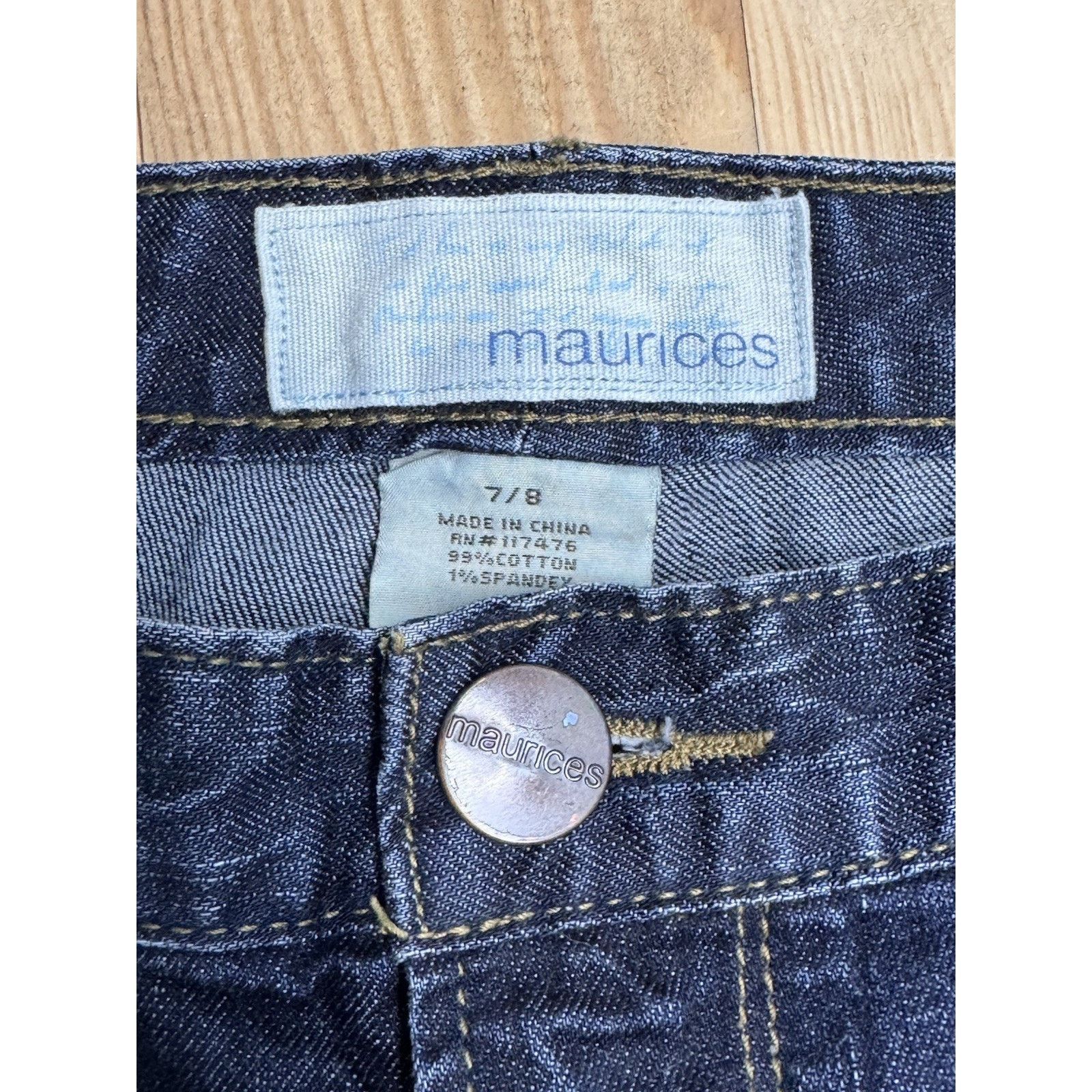 Maurice Lacroix Maurices Women's Crop Blue Denim Jeans Basket Weave Sz 7/8 Size 30" / US 8 / IT 44 - 4 Thumbnail