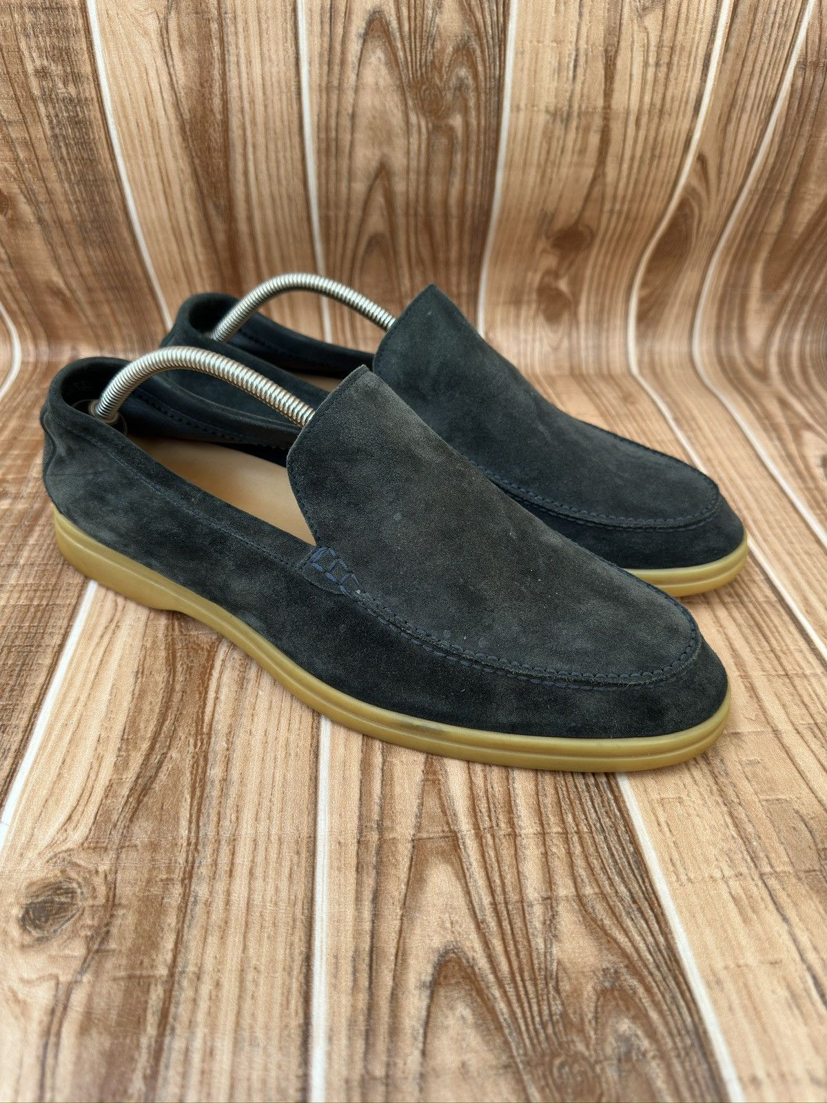 Loro Piana Loro Piana Greeny Blue Suede Summer Walk Loafers Size US 13 / EU 46 - 13 Thumbnail