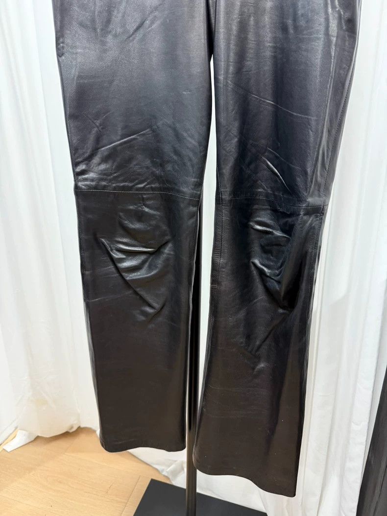 Dries Van Noten Dries van noten size US 48 Microflared leather pants 2506- Size US 32 / EU 48 - 3 Thumbnail