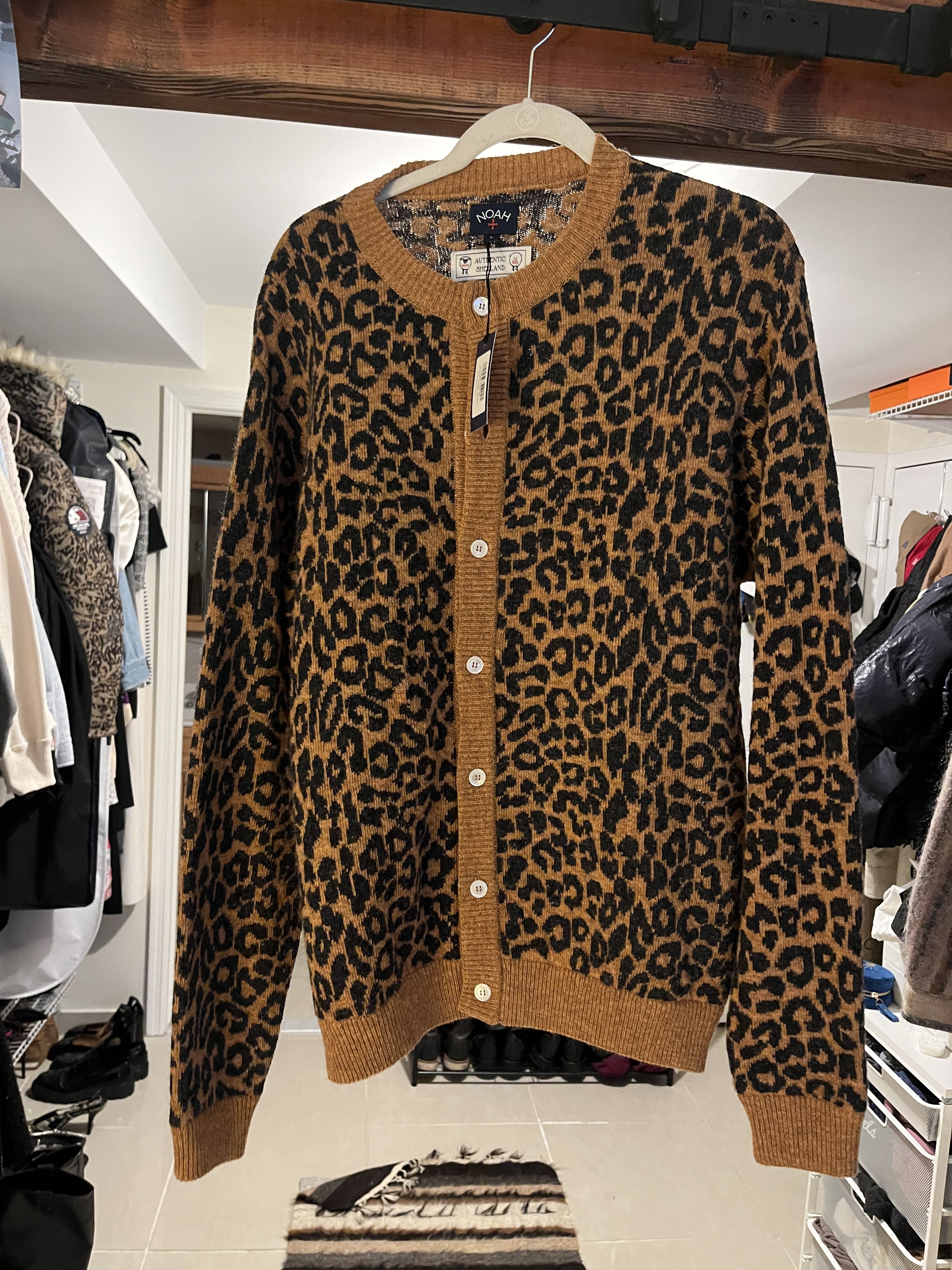 Noah Leopard Cardigan Sweater Size US L / EU 52-54 / 3 - 1 Thumbnail