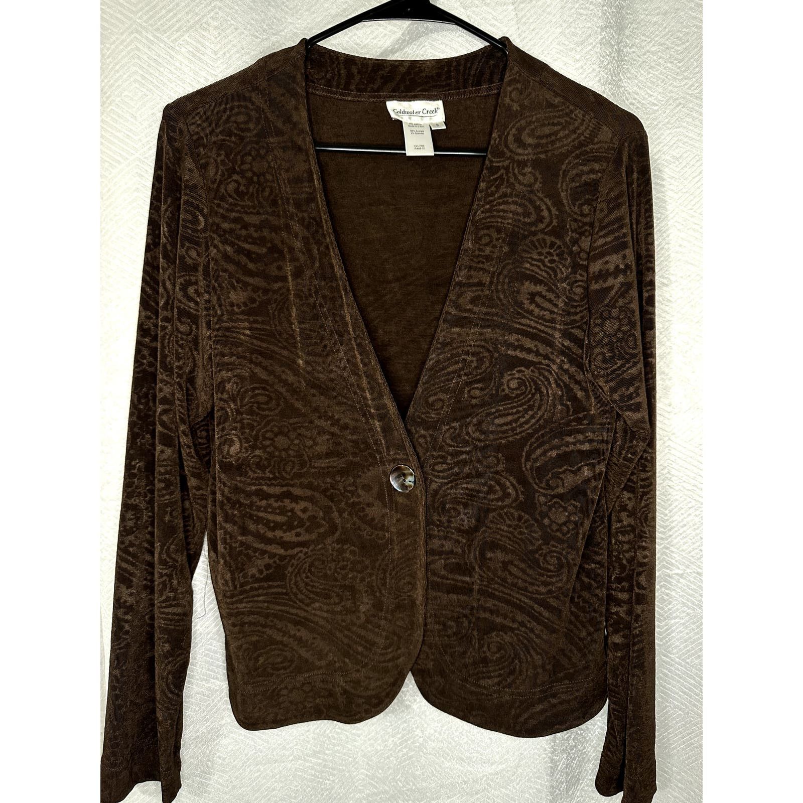 Coldwater Creek Coldwater Creek Paisley Long Sleeve Cardigan Brown S Size S / US 4 / IT 40 - 3 Thumbnail