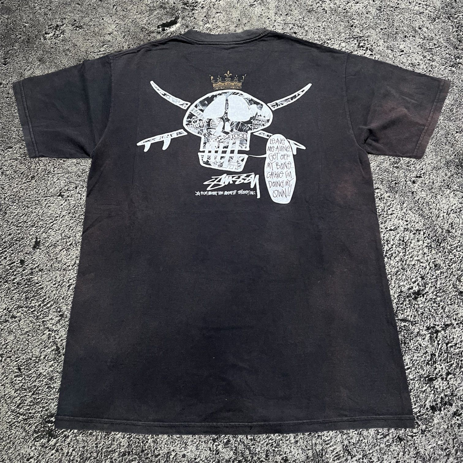 Stussy × Vintage 00s Stussy Skull Iconic Logo Faded Tshirt Tee y2k style Size US M / EU 48-50 / 2 - 1 Thumbnail
