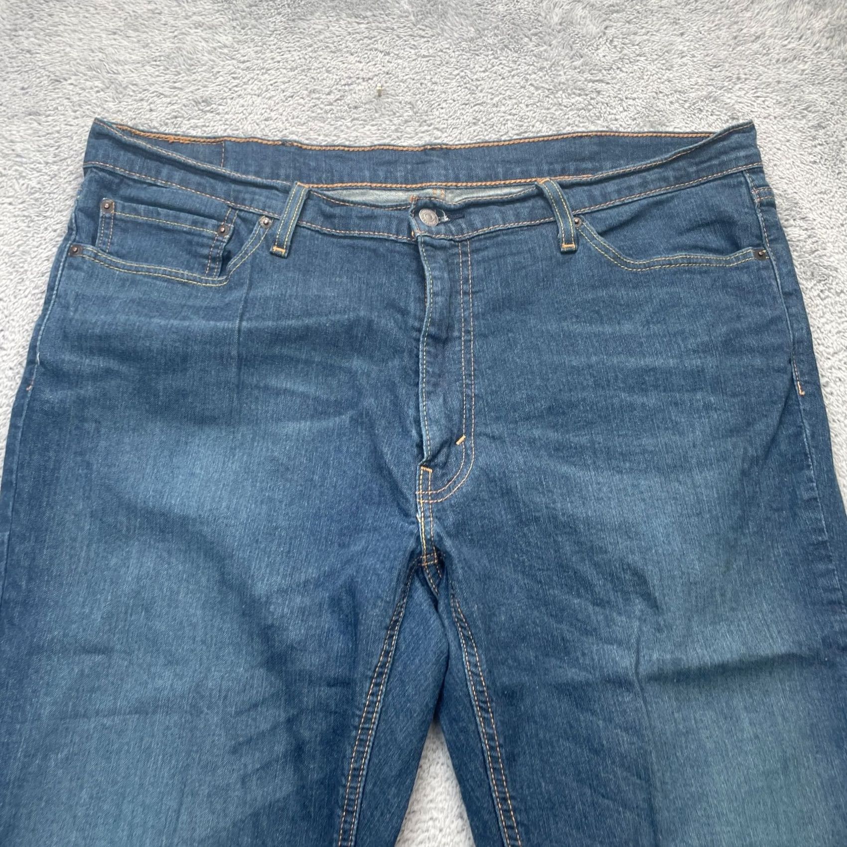 Levi's Mens Levi's 541 Jeans Blue Denim Straight Leg Stretch Cotton Dark Wash 40x30 Size US 40 / EU 56 - 2 Thumbnail