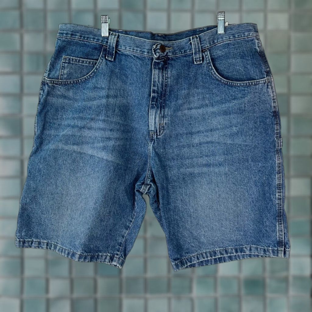 Wrangler Wrangler Mens Flat Front Mid Rise Authentic Casual Blue Denim Shorts Size 40 Size US 40 / EU 56 - 1 Thumbnail
