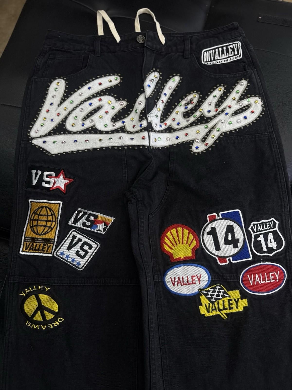 Vale Valley Baggy Patchwork Denim Black Jeans Size 30 (NEW) Size US 30 / EU 46 - 4 Thumbnail