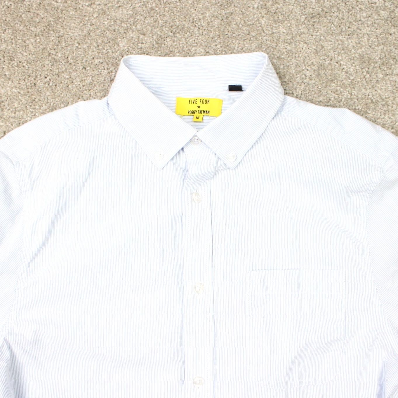 Vintage Five Four Poggy The Man Shirt Mens Medium Blue 100% Cotton Long Sleeve Button Shirt-Down Casual Shirt Mens Medium Blue Size US M / EU 48-50 / 2 - 6 Thumbnail
